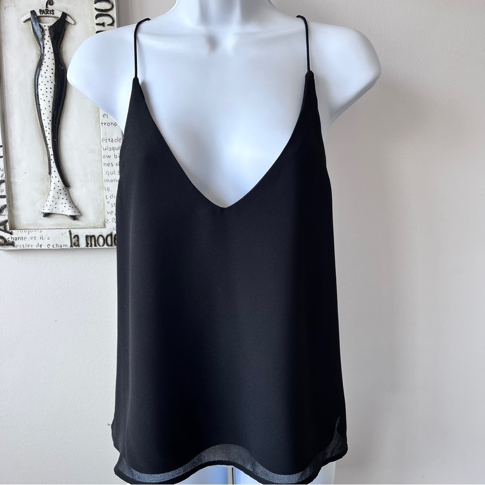 Tobi Black Backless Spaghetti Strap Cami Top Size L